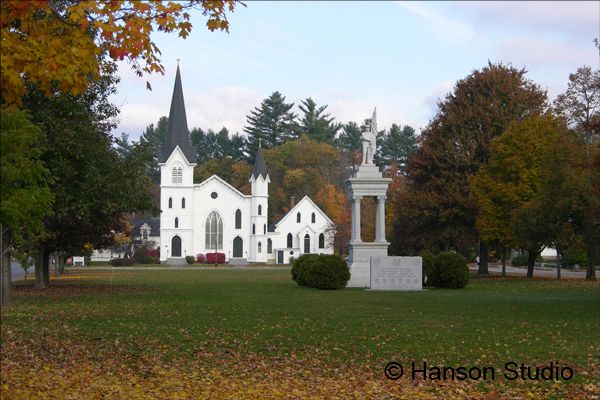 Newport, NH - Church and Common - Horizontal - Fall